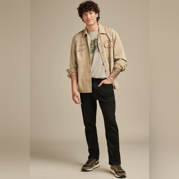 Lucky Brand Other - Lucky Brand Men's Black Straight Leg Cotton Canvas Chino Pants Size 33x32 NWT